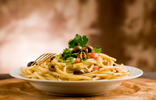 Spaghetti mit Oliven